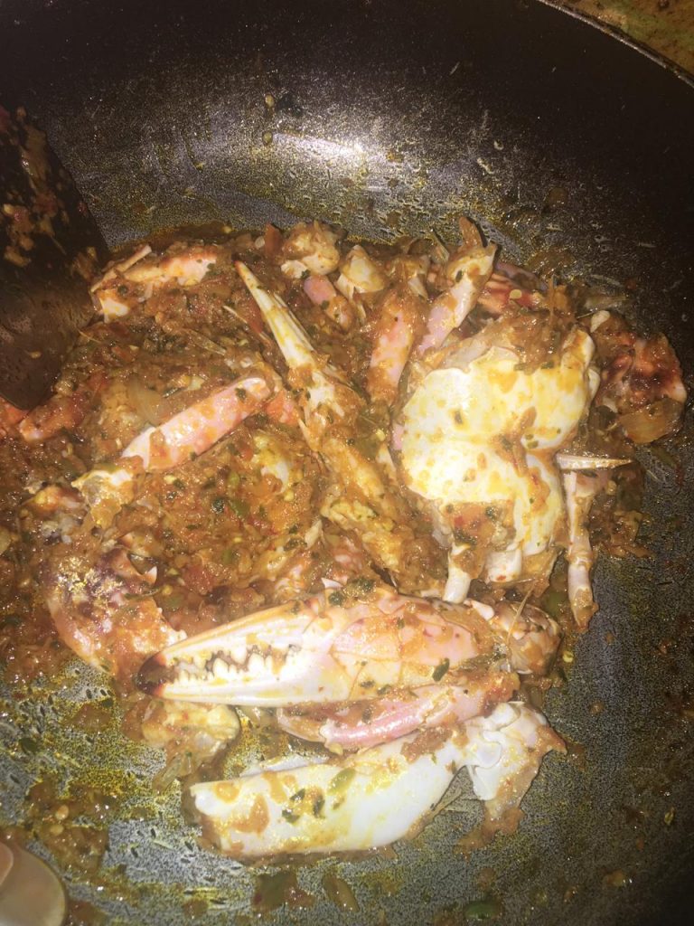 In India - Crab, bijna klaar voor inname